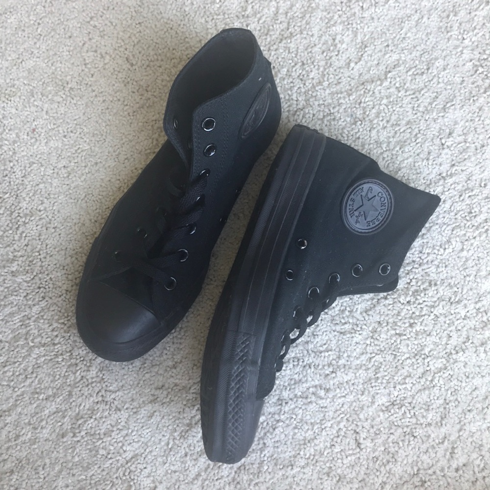 all black high top converse